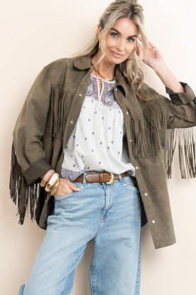 Alter Ego |  Suede blouse/jacket Ginny | dark green 