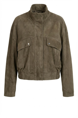 Alter Ego |  Suede bomber jacket Beccy | green 