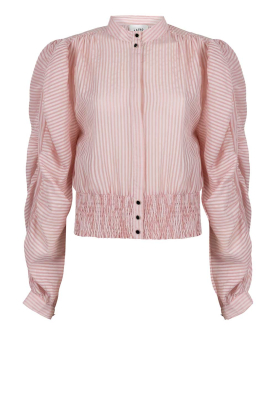 Aaiko |  Checkered blouse with puffed sleeves Beaudine | pink 