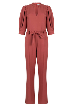 Aaiko |  Jumpsuit with bow belt Hellen | red 