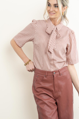 Aaiko |  Striped blouse with lurex Veronne | pink 