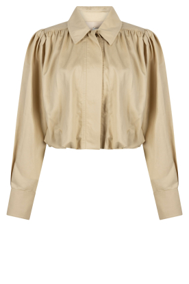 Aaiko |  Cropped jacket with pleats Yuki | green 