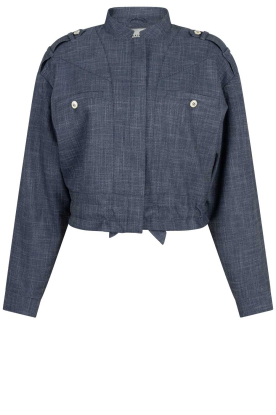 Aaiko | Denim cropped jasje Lauryn | blauw 