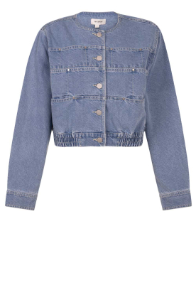 Aaiko | Denim cropped jasje Fallon | blauw 