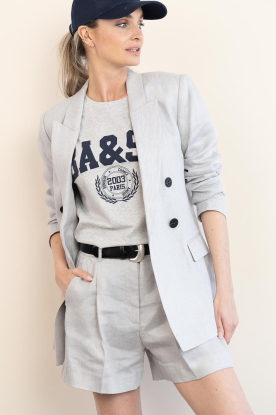 Copenhagen Muse |  Linen bermuda short Natalie | grey blue 