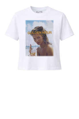 Elite Paris |  T-shirt with print Hour | white 
