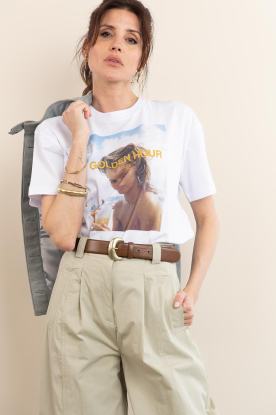 Elite Paris |  T-shirt with print Hour | white 