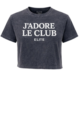 Elite Paris | Cropped T-shirt met print Adore | zwart 