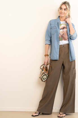 Look T-shirt met print Slow