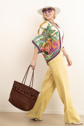 Lois Jeans |  Wide leg linen pants Skater L32 | yellow 