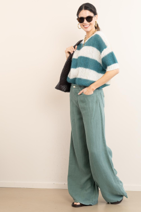Lois Jeans |  Wide leg linen pants Marlene L32 | green 