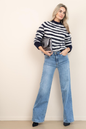 Lois Jeans |  Mid waist straight leg jeans Palazzo L34 | blue  
