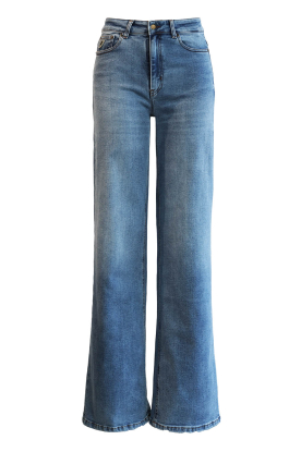 Lois Jeans |  Mid waist straight leg jeans Palazzo L34 | blue  