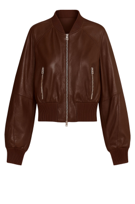 Herskind |  Leather bomber jacket Dario | brown 