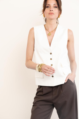 Herskind |  Linen mix waistcoat Samos | natural 