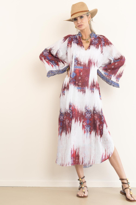 Devotion |  Dress with print Freesia | red 