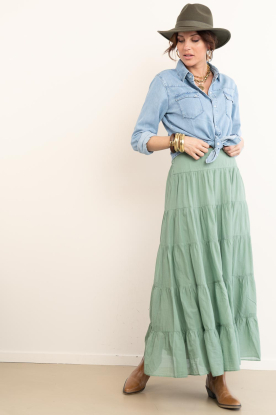 Devotion |  Cotton layered skirt Sage | green 