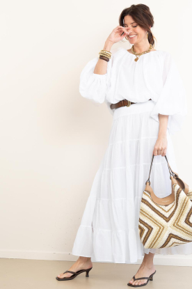 Look Cotton layered skirt Sage