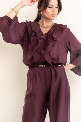 Devotion |  Lyocell top with ruffles Grena | burgundy 