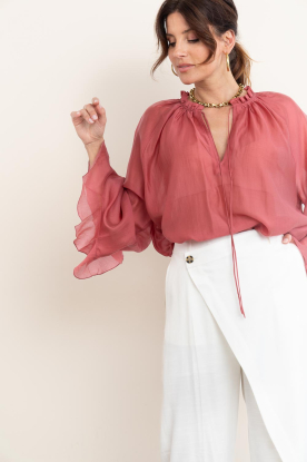 Devotion |  Transparant top Velvet | dark pink 