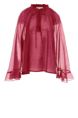 Devotion |  Transparant top Velvet | dark pink 
