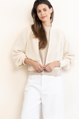 Drykorn |  Knitted bomber jacket Silsy | natural 
