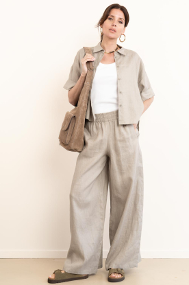 Drykorn |  Linen trousers Ceiling L34 | green 