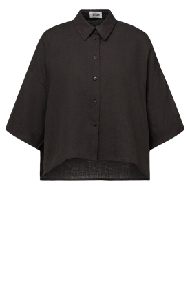 Drykorn |  Linen blouse Yarika | dark brown 