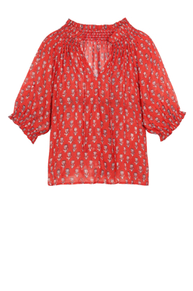 M.A.B.E |  Cotton top with print Ari | red 