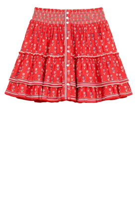 M.A.B.E |  Cotton mini skirt with print Ari | red 