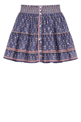 M.A.B.E |  Cotton mini skirt with print Ari | dark blue 