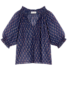 M.A.B.E |  Cotton top with print Ari | dark blue 