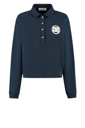 Deblon |  Polo sweater with logo Lotte | dark blue 