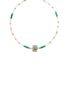Hipanema |  Handmade necklace with colored beads Kombou | green 