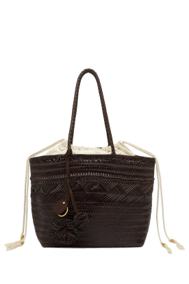 Gianni Chiarini | Leren gevlochten shopper Paloma | bruin 