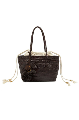 Gianni Chiarini |  Leather braided bag Paloma Medium | brown 
