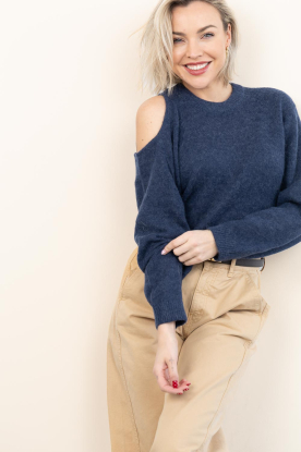 Dante6 |  Alpaca sweater with cut-out Nelian | dark blue 