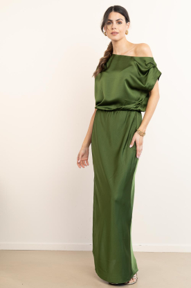 Dante6 |  Satin off-shoulder dress | green  