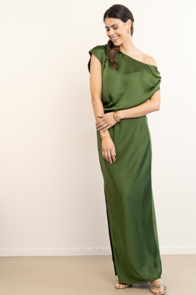 Look Satin off-shoulder dress