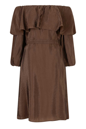 Dante6 |  Viscose off- shoulder dress Kyo | brown 