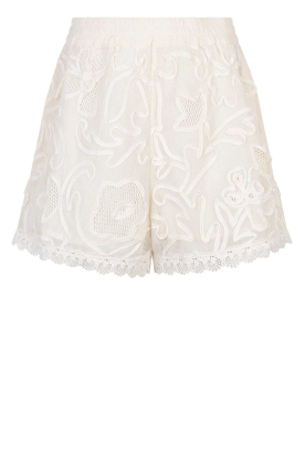 Dante6 |  Embroidered shorts Nive | natural 