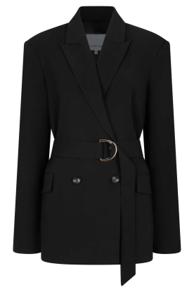 Dante6 |  Double breasted belt blazer Dome | black 