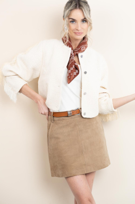 Dante6 |  Bouclé jacket with fringes Vale | natural 