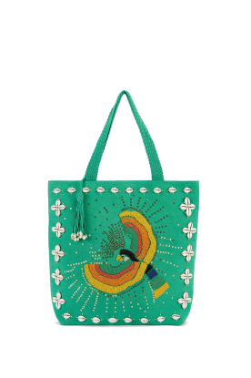 Wild |  Tote bag with beads Irwin | green 