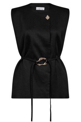 Haute L'Amitié |  Tailored waistcoat with belt Buckle | black 