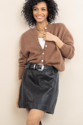 Haute L'Amitié |  Leather mini skirt Loreen | black 