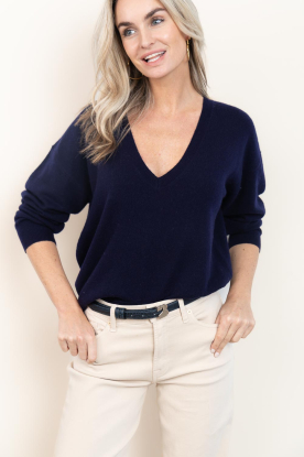 Haute L'Amitié |  Cashmere blend sweater Cash | dark blue 