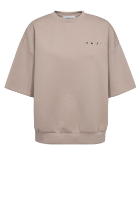 Haute L'Amitié |  Oversized sweater with logo Maxi | beige 
