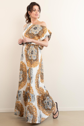 Antik Batik |  Maxi skirt with print Lili | brown 