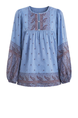 Antik Batik |  Top with print Johri | blue 